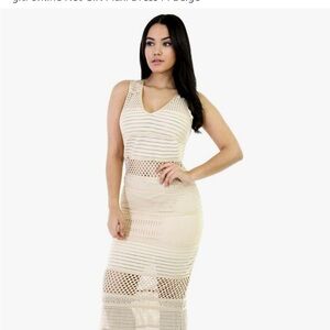 NWOT
Sexy Cream Sleeveless Maxi Dress